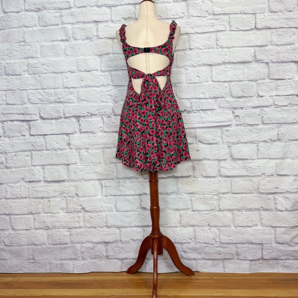 For Love & Lemons Giulia Black Rose Print Bralette Dress - Picture 2 of 6